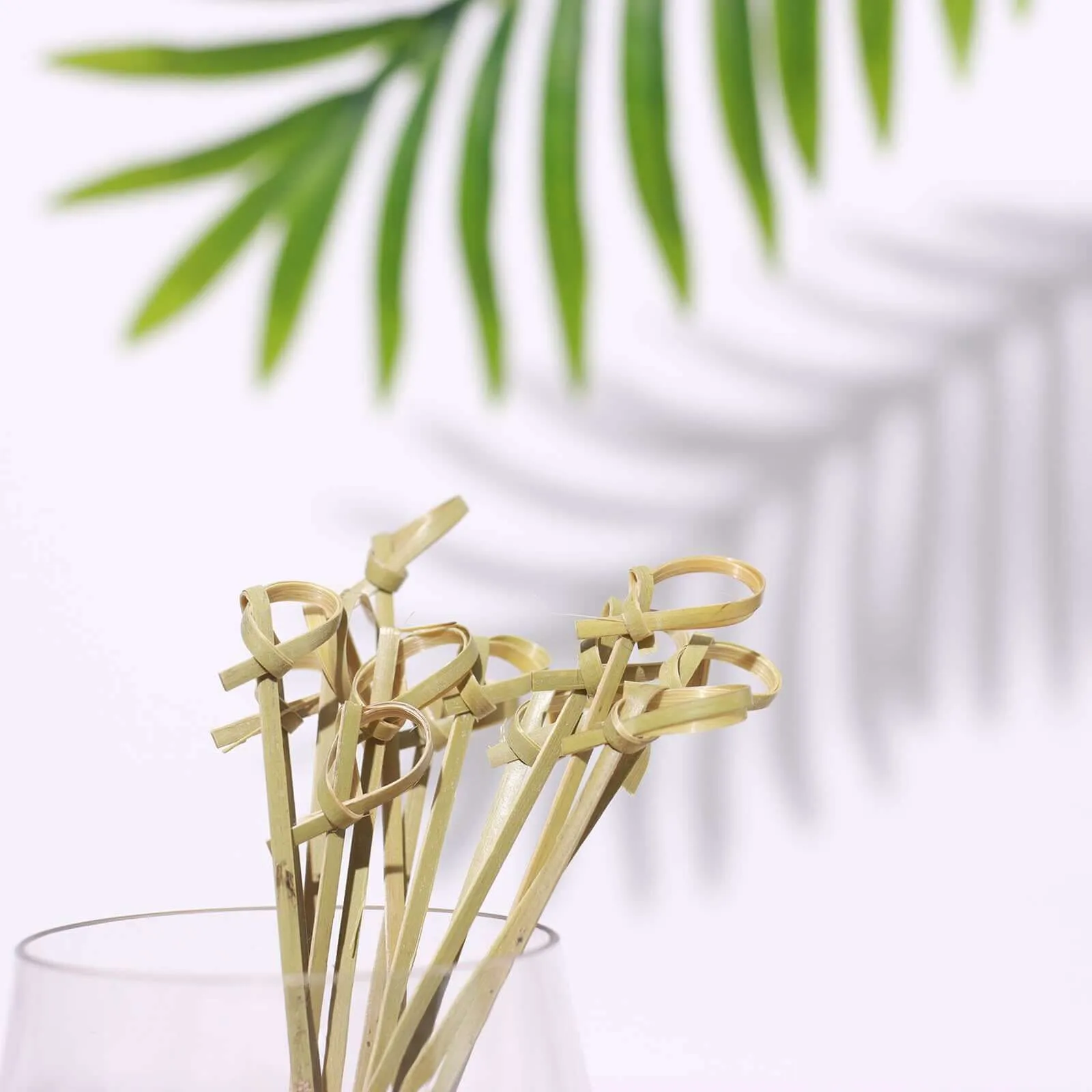 100 Pack 3.5" Eco Friendly Knotted Bamboo Skewers, Cocktail Picks