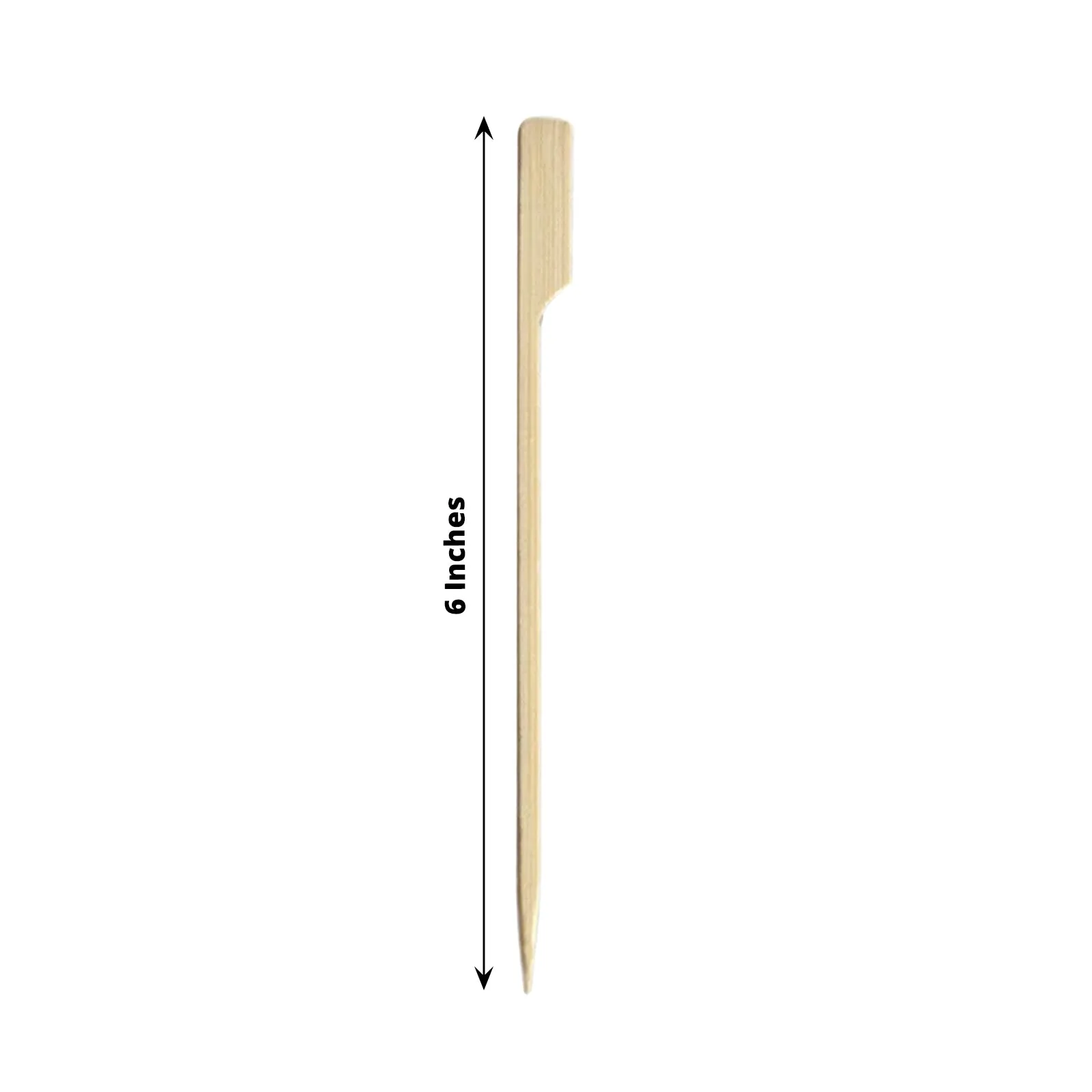 100 Pack 6" Eco Friendly Paddle Shaped Bamboo Skewers Cocktail Picks