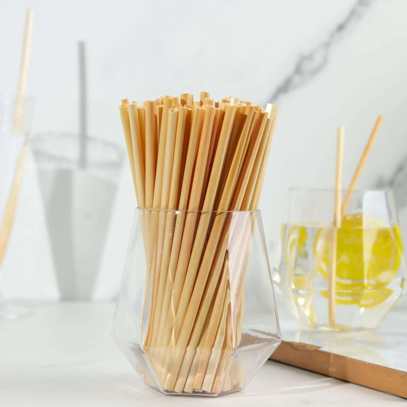 100 Pack Compostable Plant Based Disposable 100% Plastic FREE Straws, Eco-Friendly 6" Wheat Drinking Straws