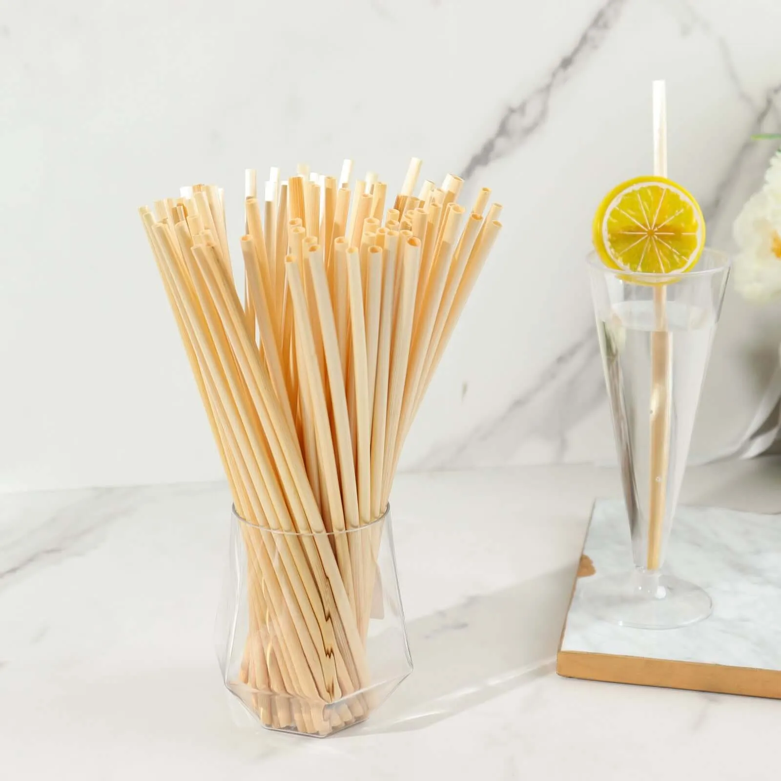 100 Pack Compostable Plant Based Disposable 100% Plastic FREE Straws, Eco-Friendly 9" Wheat Drinking Straws