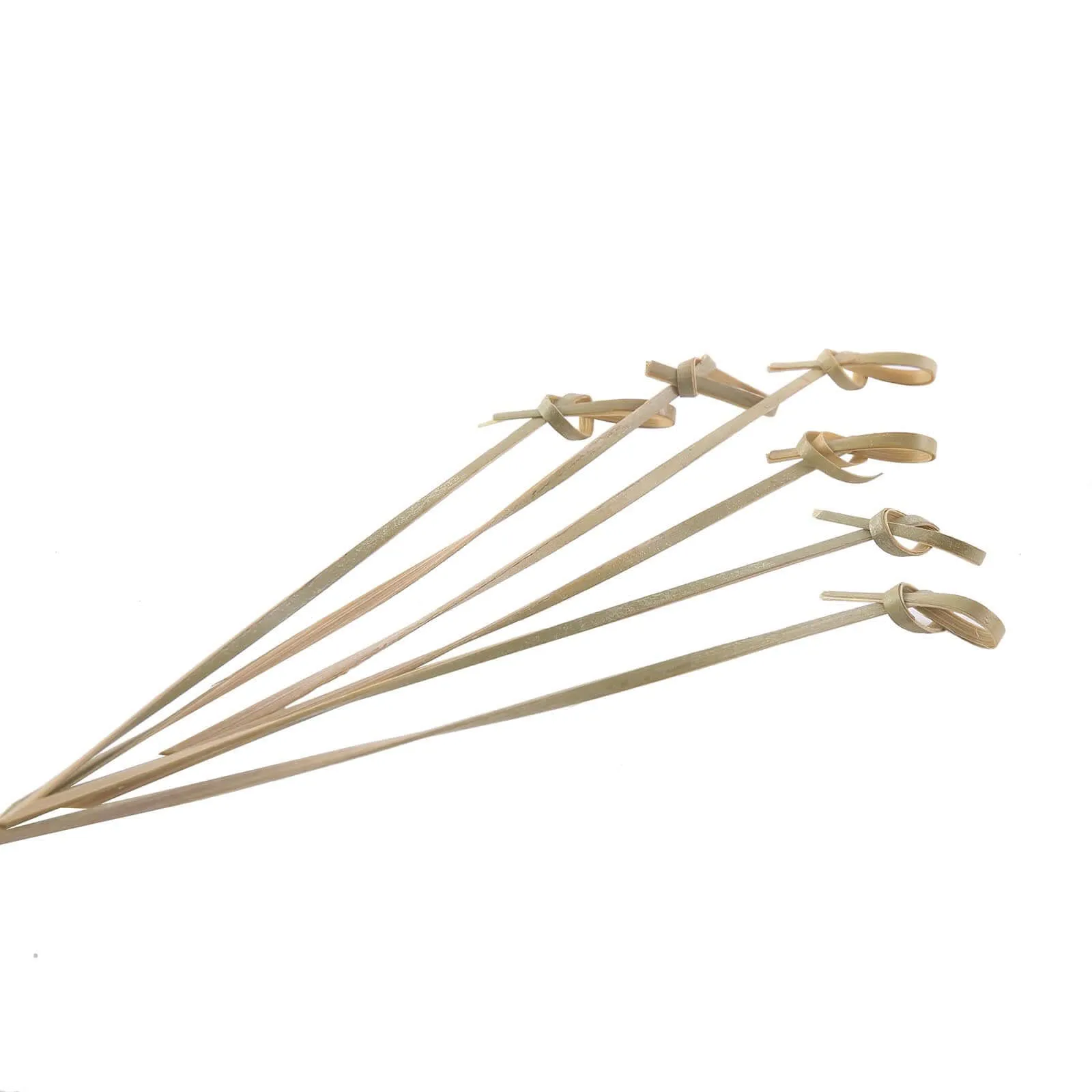 100 Pack Eco Friendly Twisted Knot Cocktail Sticks, 6" Decorative Top Bamboo Skewers Party Picks