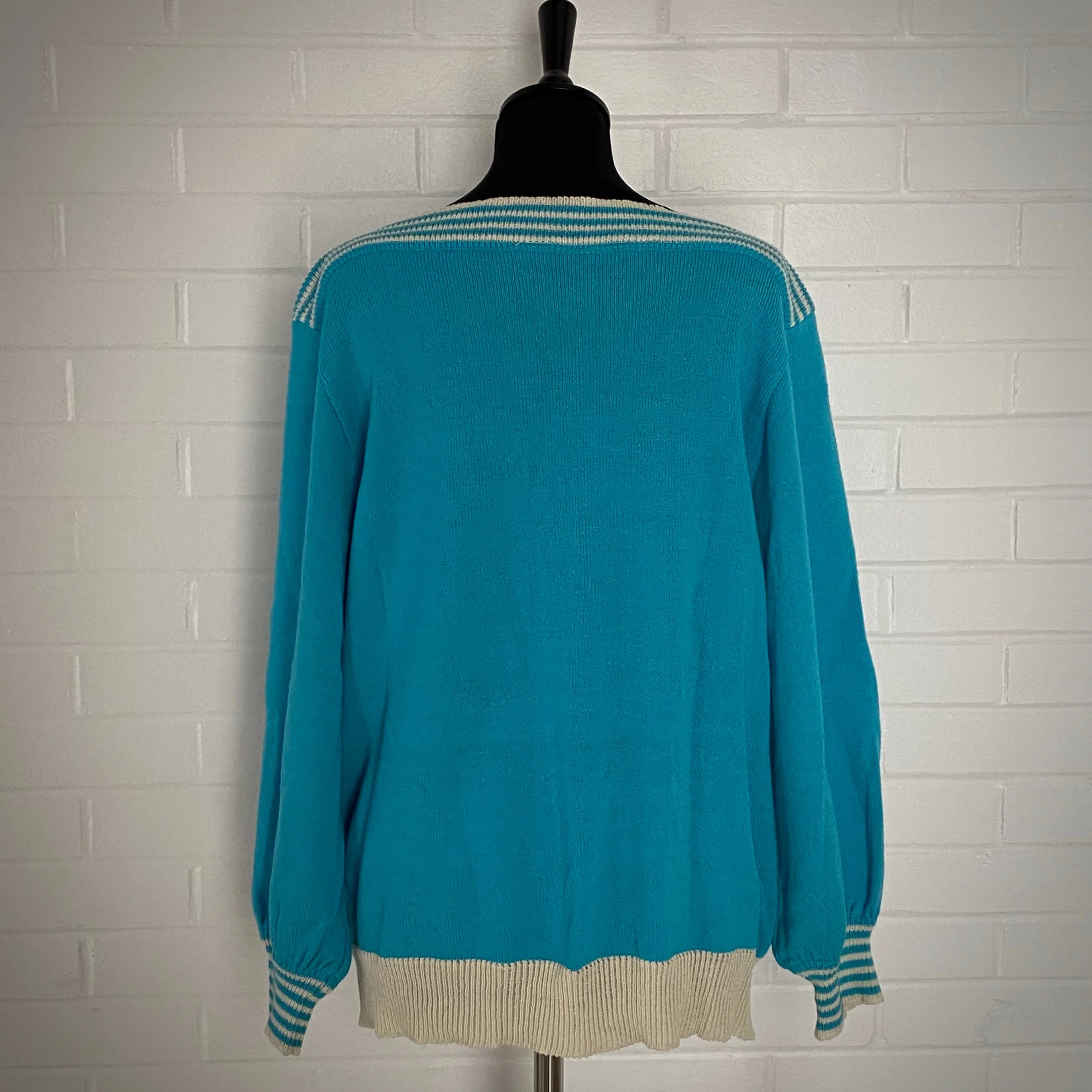 1980s Retro Aqua Sweater