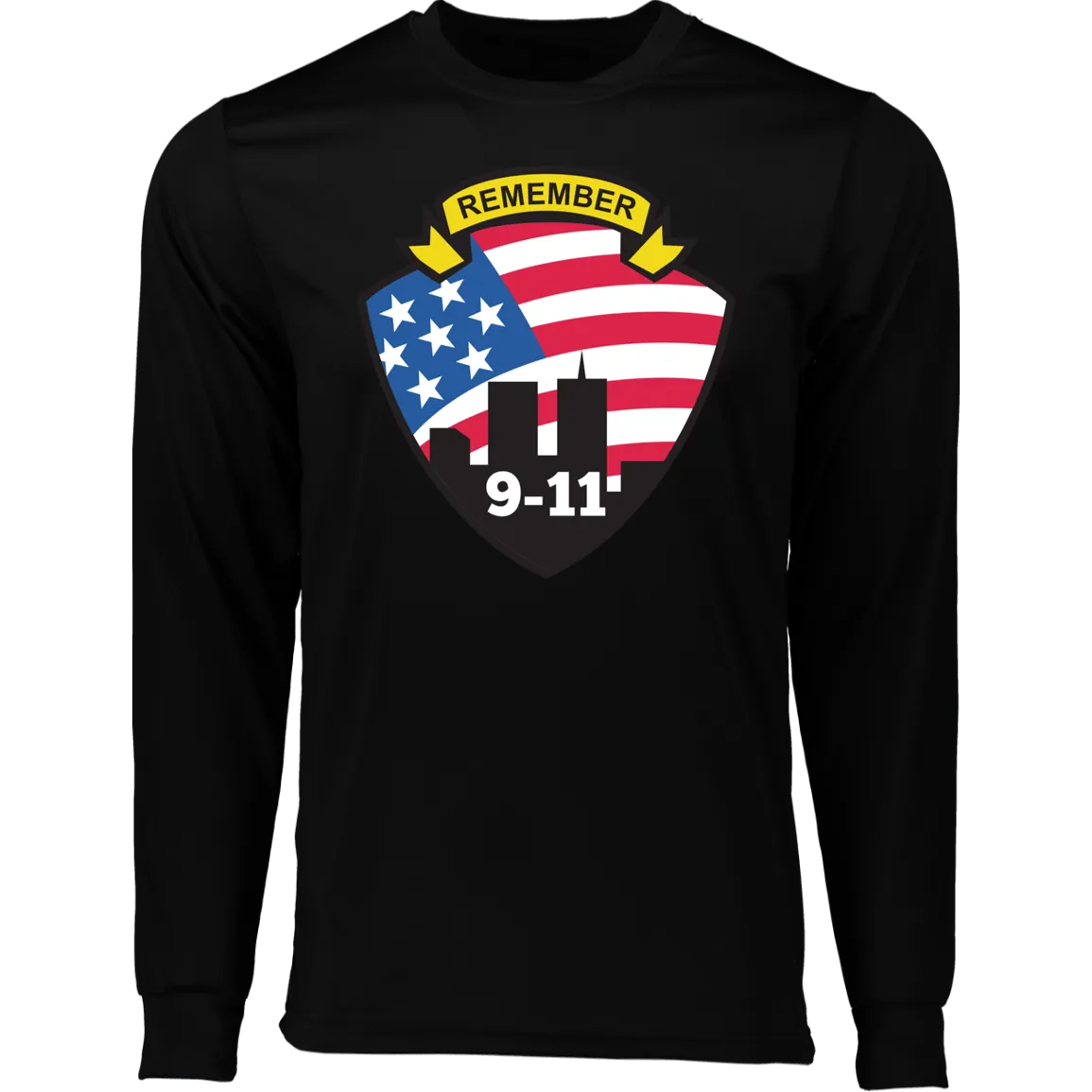 911 Logo Men's Long Sleeve Moisture-Wicking Tee