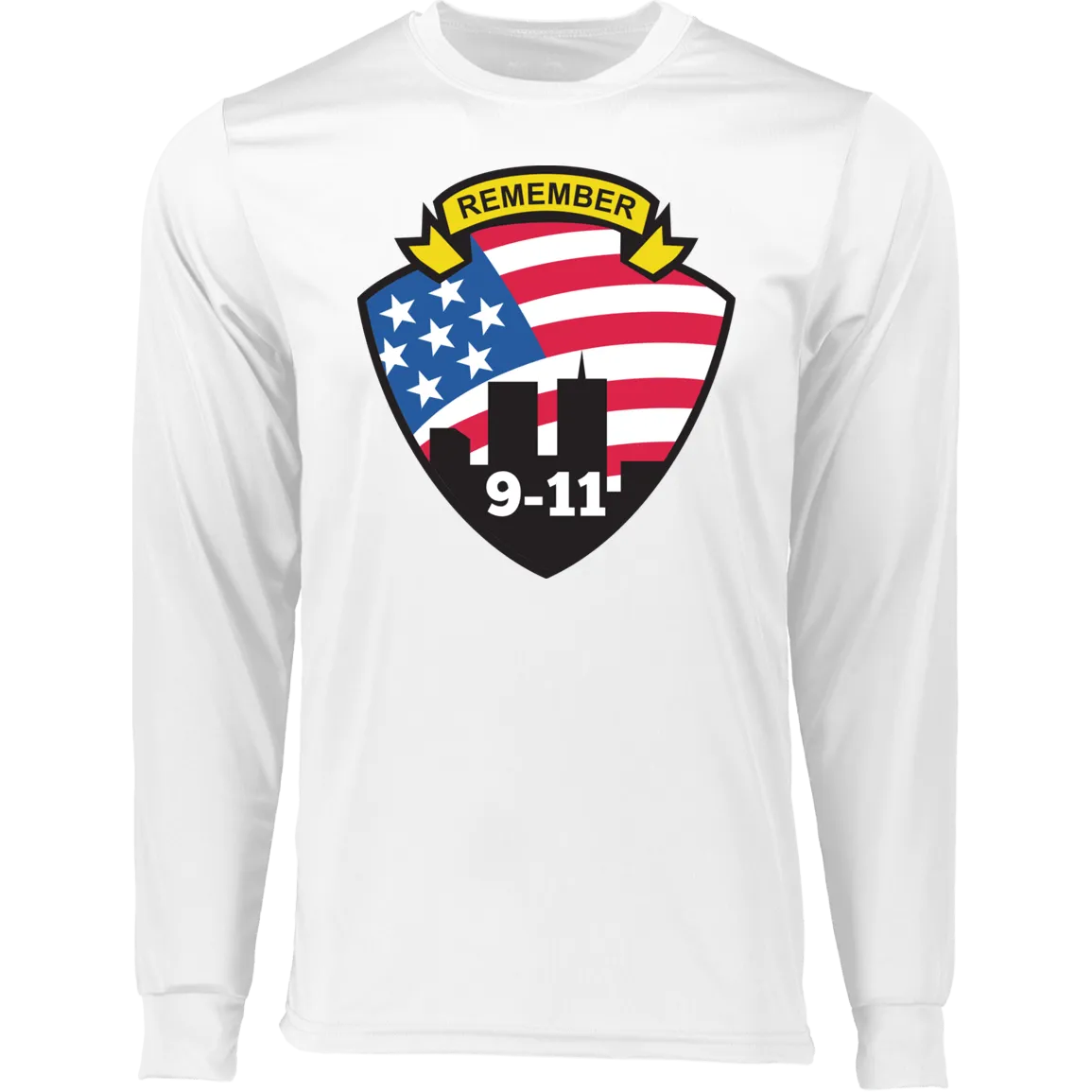 911 Logo Men's Long Sleeve Moisture-Wicking Tee