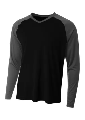 A4 Mens Long Sleeve Strike Raglan Tee