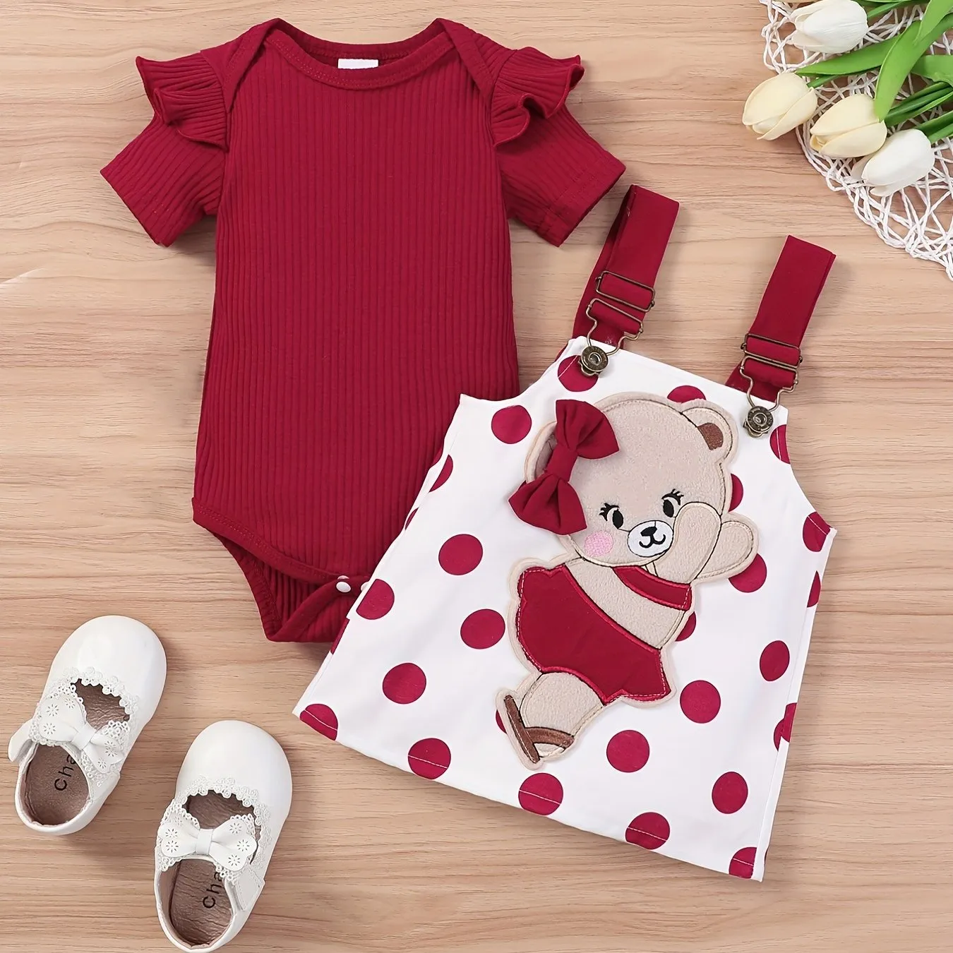 Adorable Baby Girl Outfit Set with Romper and Dress