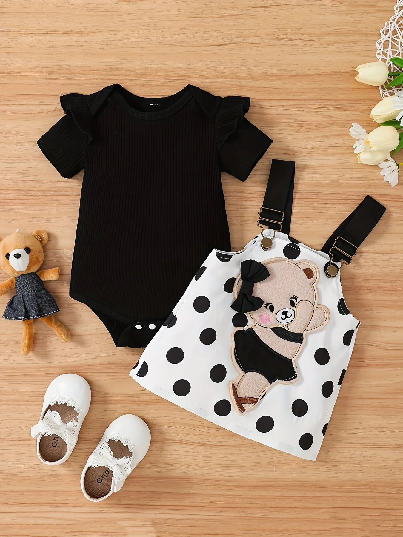 Adorable Baby Girl Outfit Set with Romper and Dress