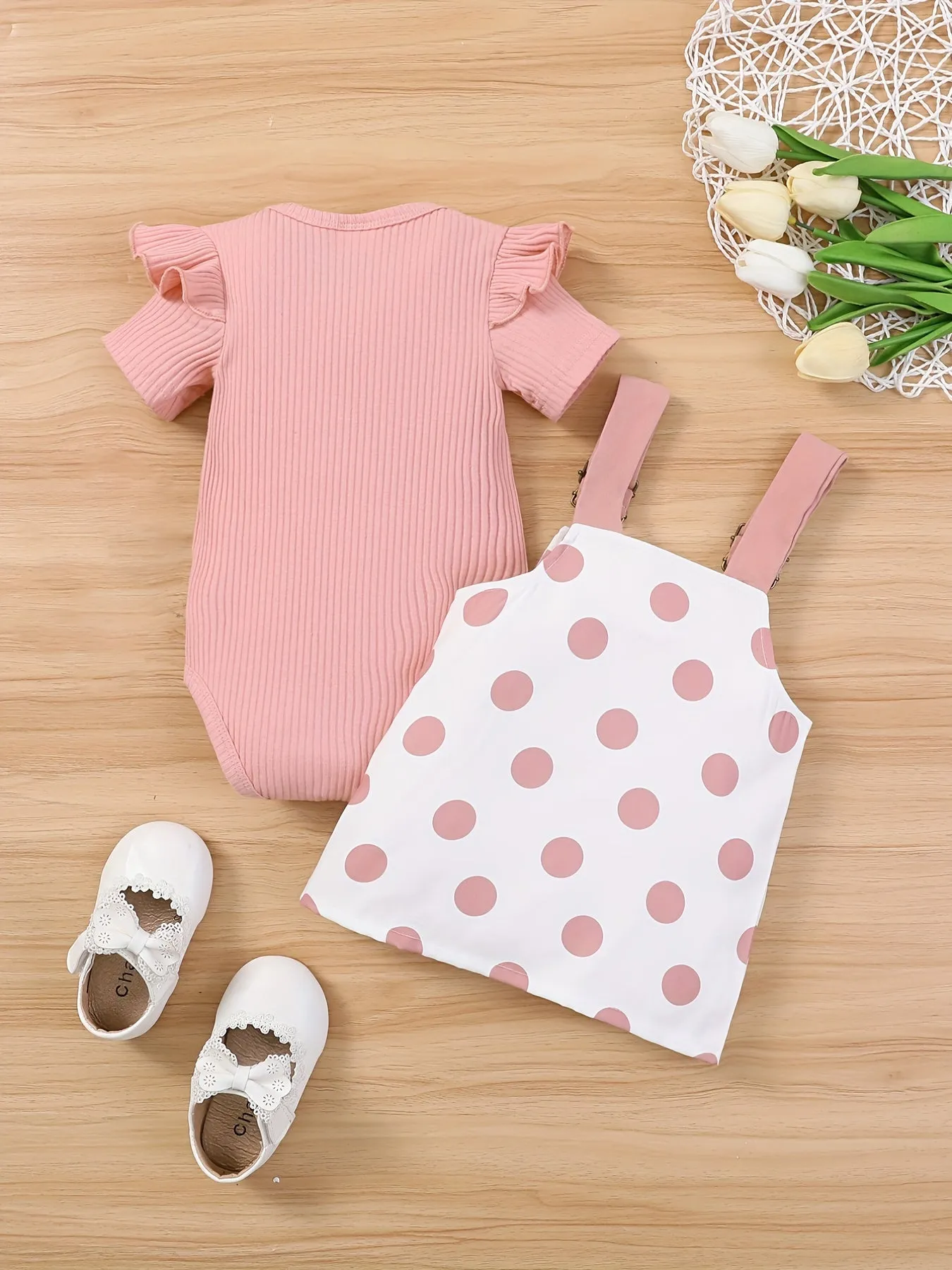 Adorable Baby Girl Outfit Set with Romper and Dress