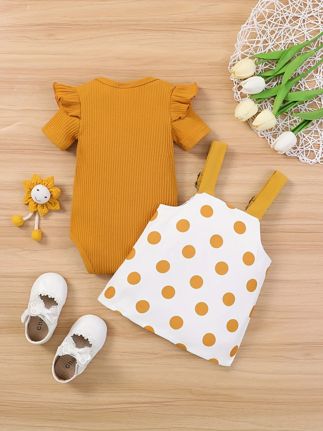 Adorable Baby Girl Outfit Set with Romper and Dress