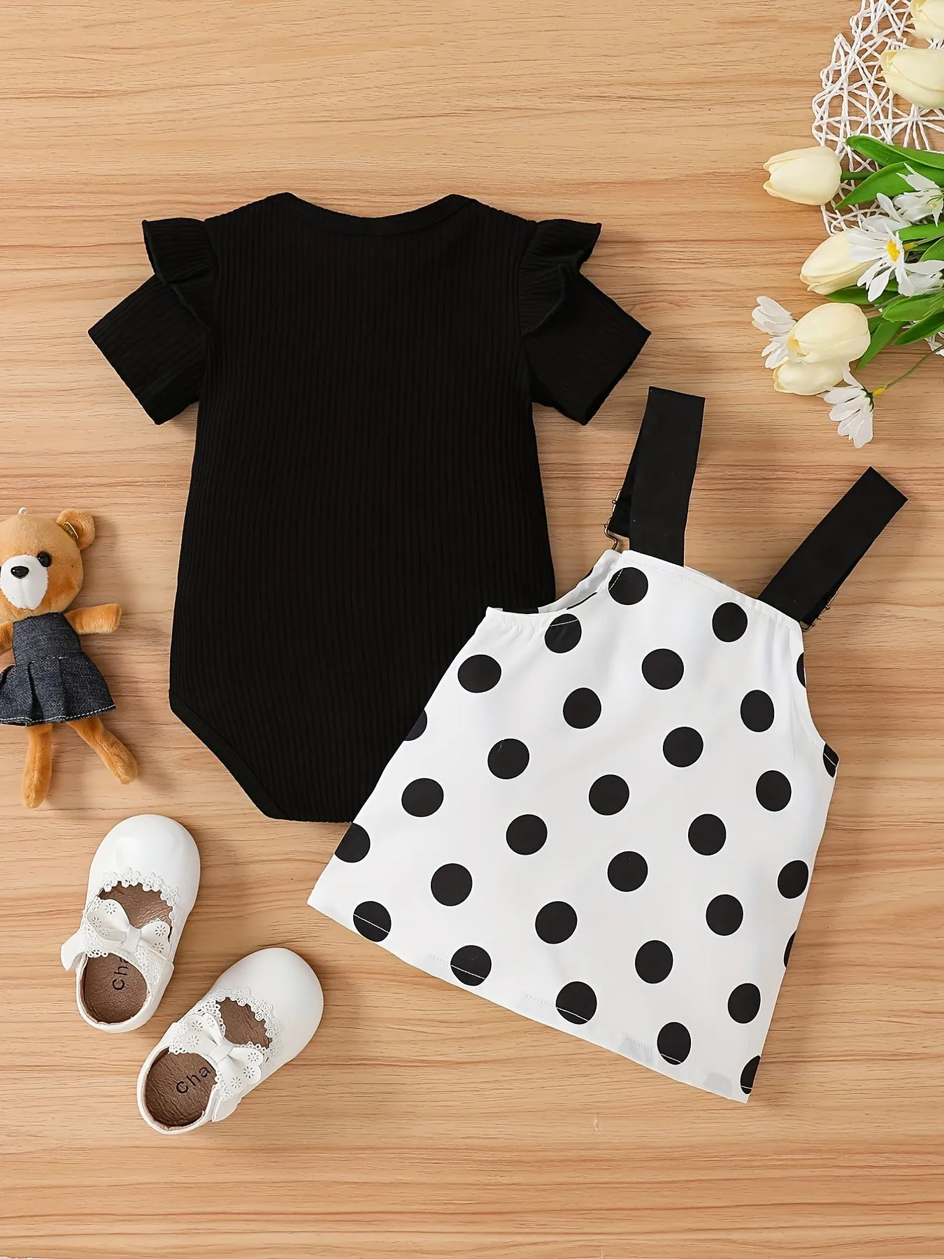 Adorable Baby Girl Outfit Set with Romper and Dress