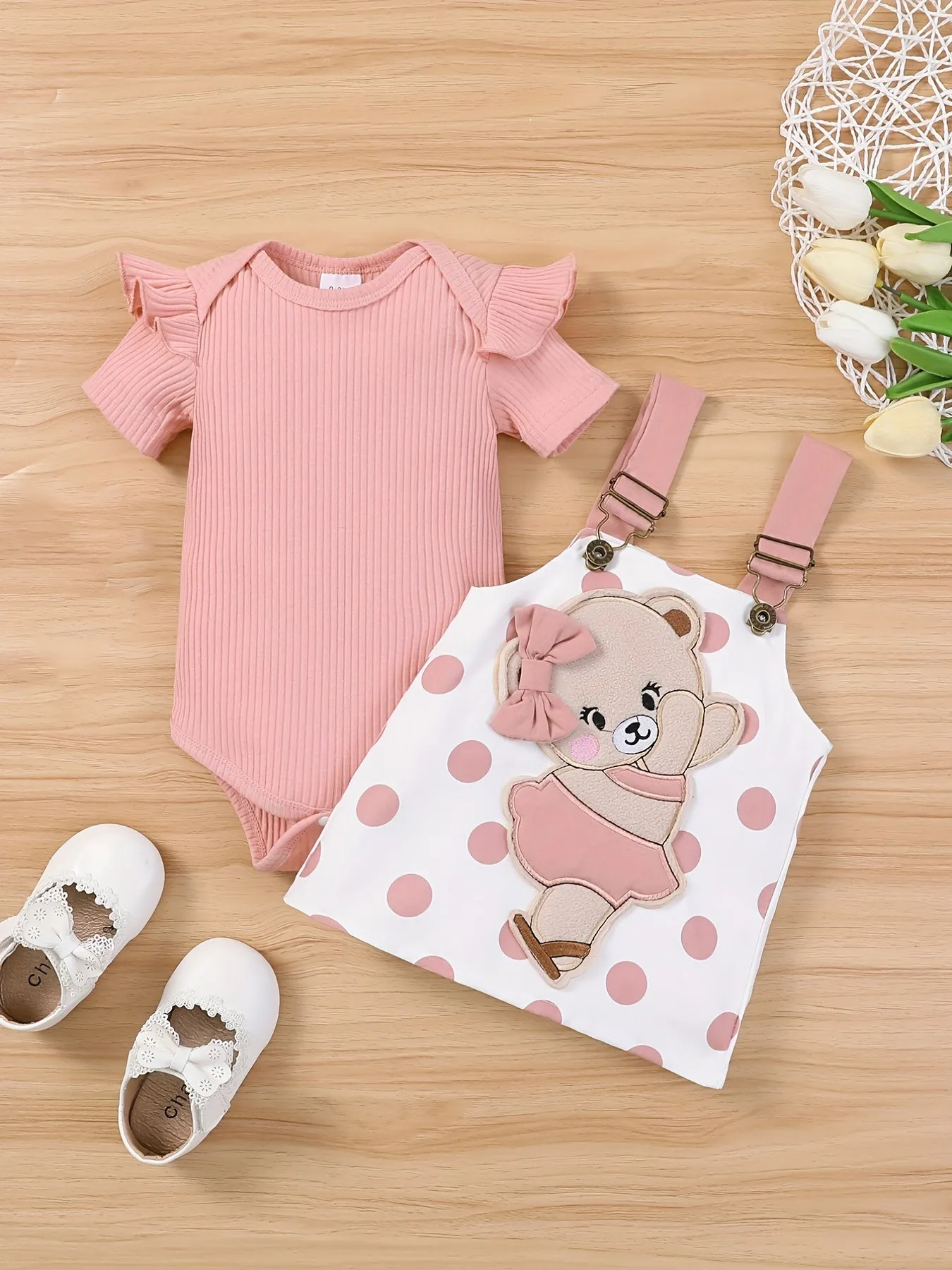 Adorable Baby Girl Outfit Set with Romper and Dress