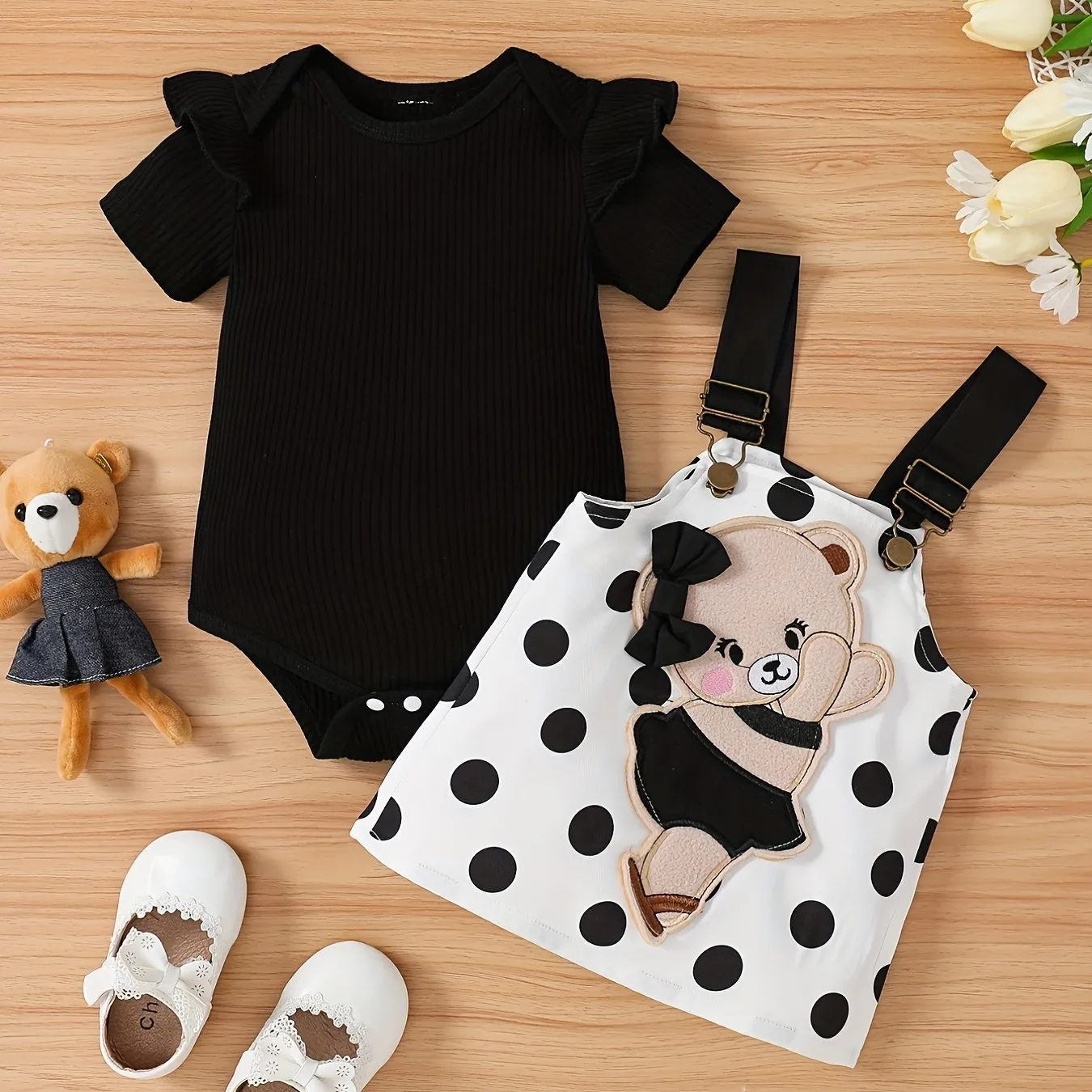 Adorable Baby Girl Outfit Set with Romper and Dress