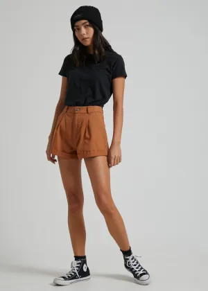 Afends Womens June - Hemp Short - Clay