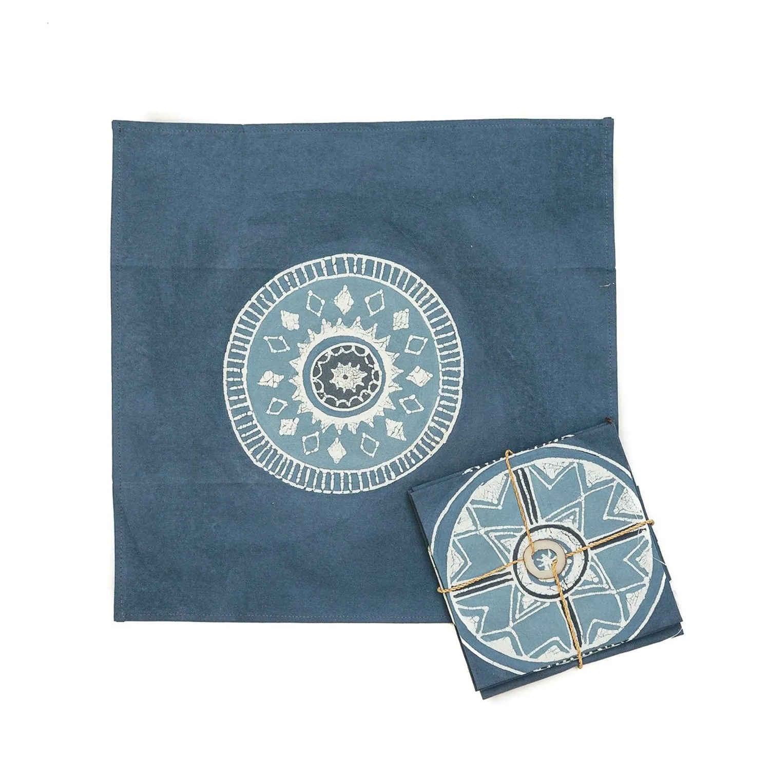 African Circles Indigo Napkin Set