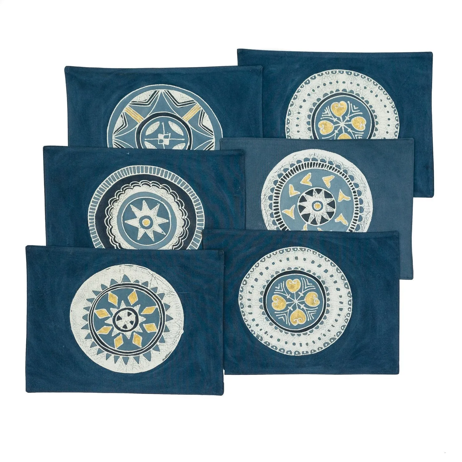 African Circles Indigo Table Mats