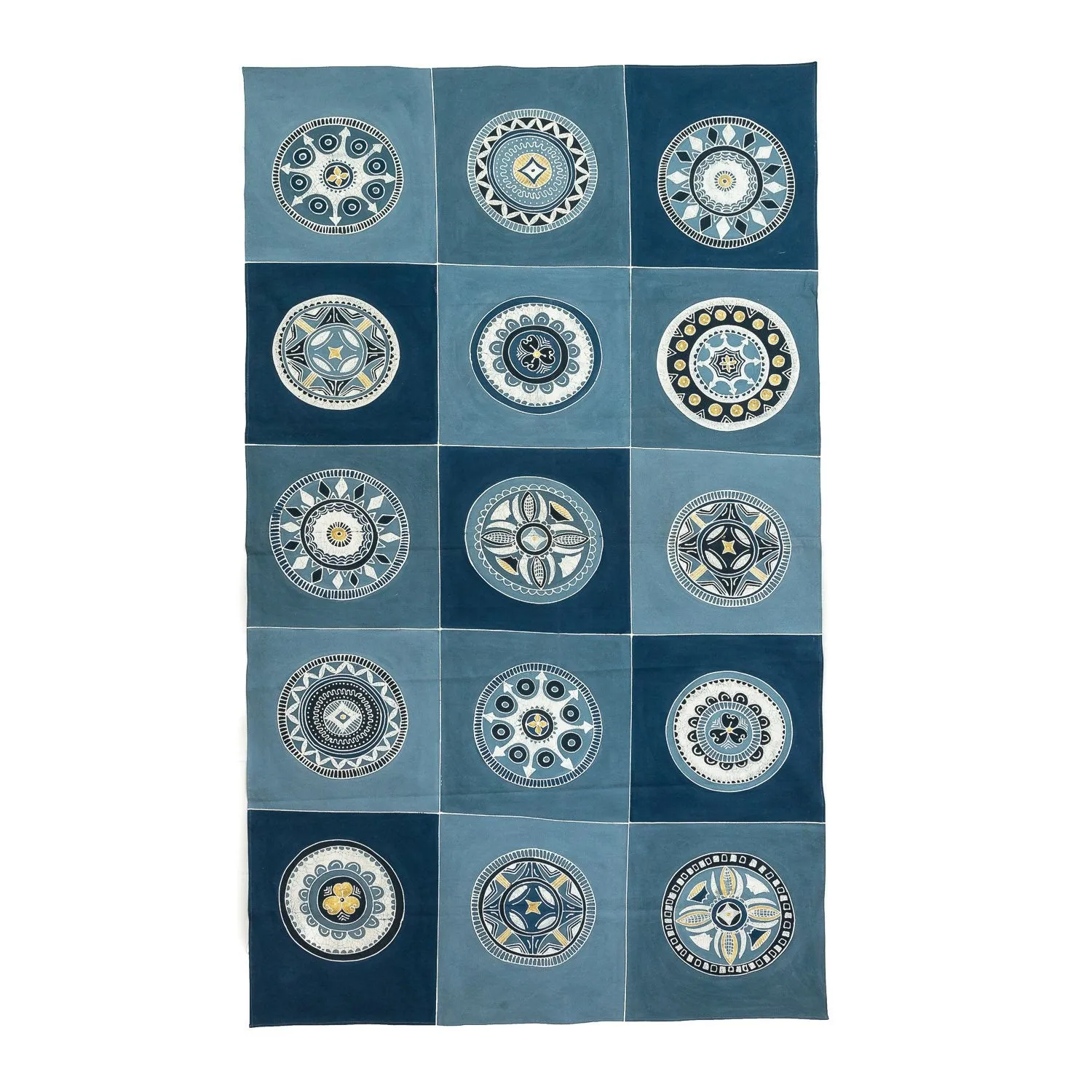 African Circles Indigo Tablecloth