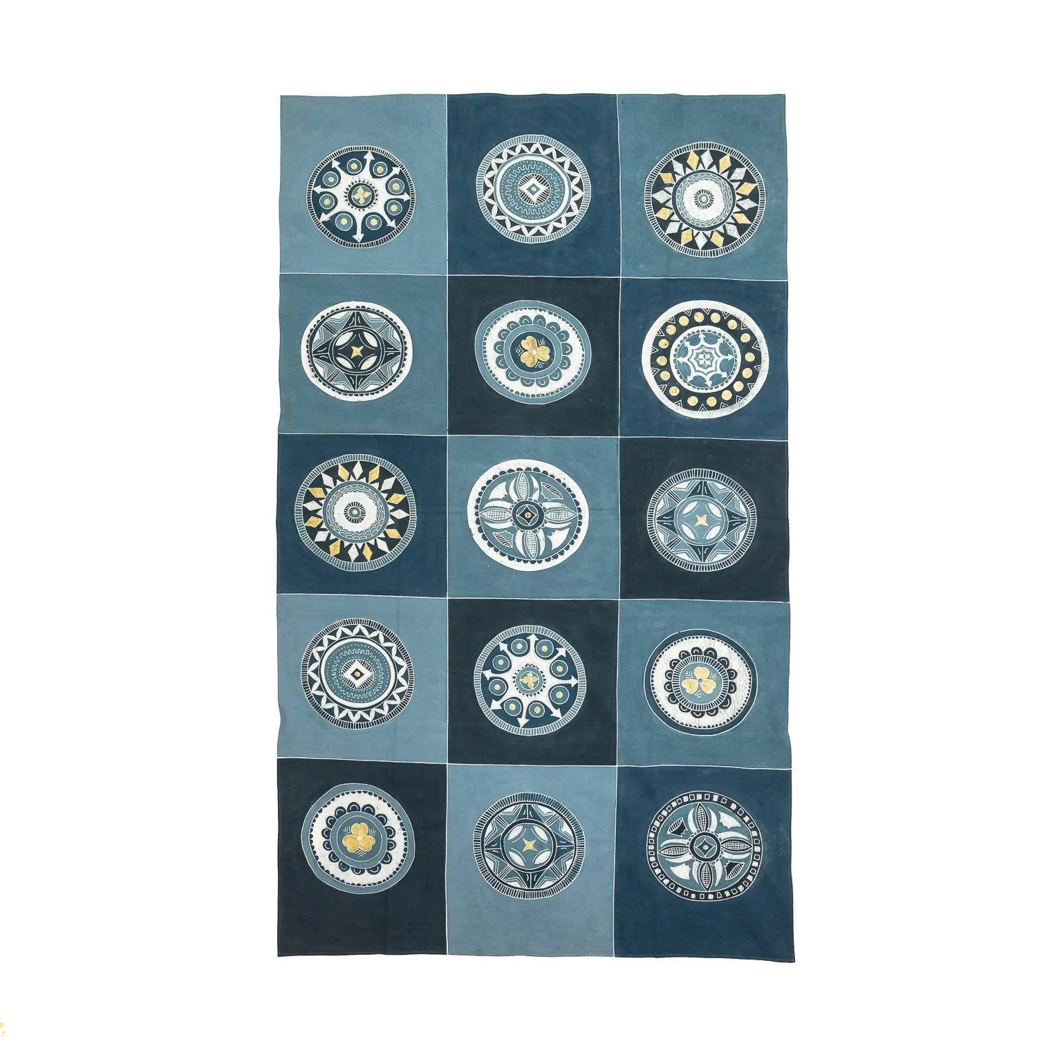 African Circles Indigo Tablecloth