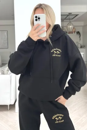 All access black embroidered hoodie loungewear set