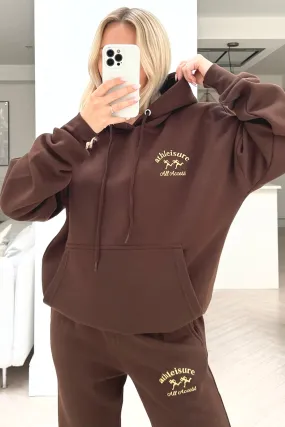 All access chocolate embroidered hoodie loungewear set