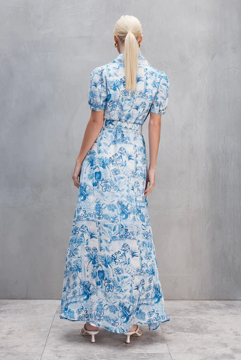 ALY SHIRT DRESS | Blue Floral