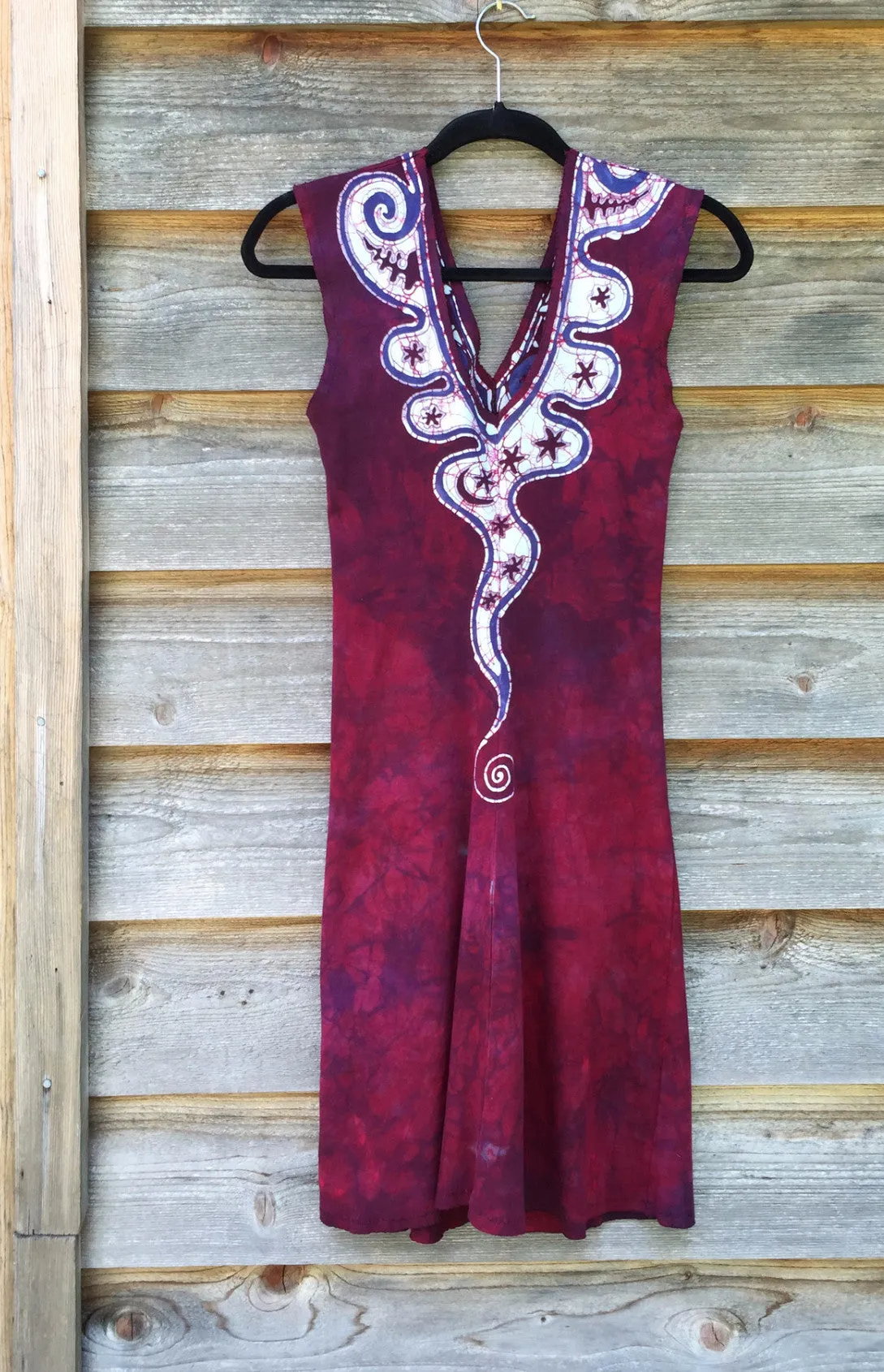 Angel Wings in Red & Purple Organic Cotton Batik Dress