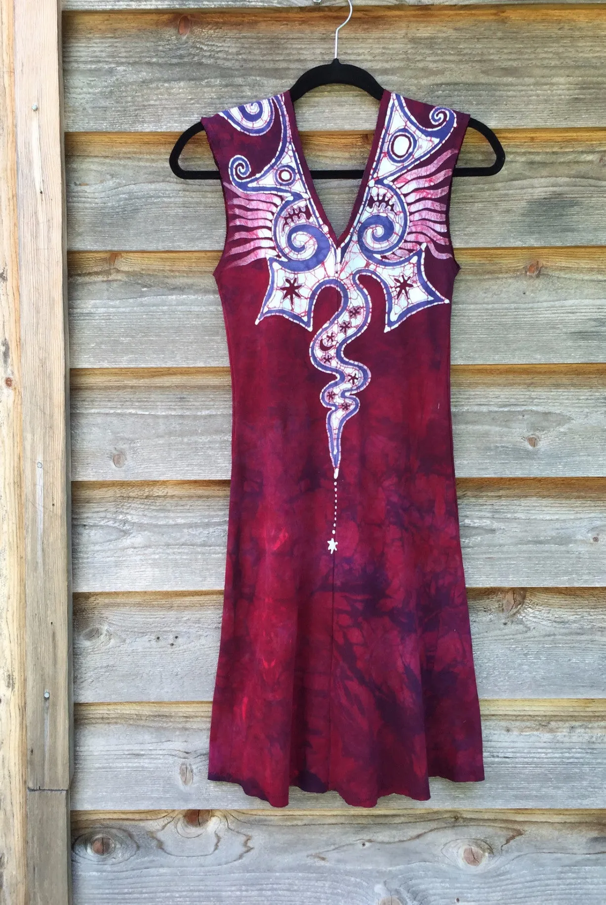 Angel Wings in Red & Purple Organic Cotton Batik Dress