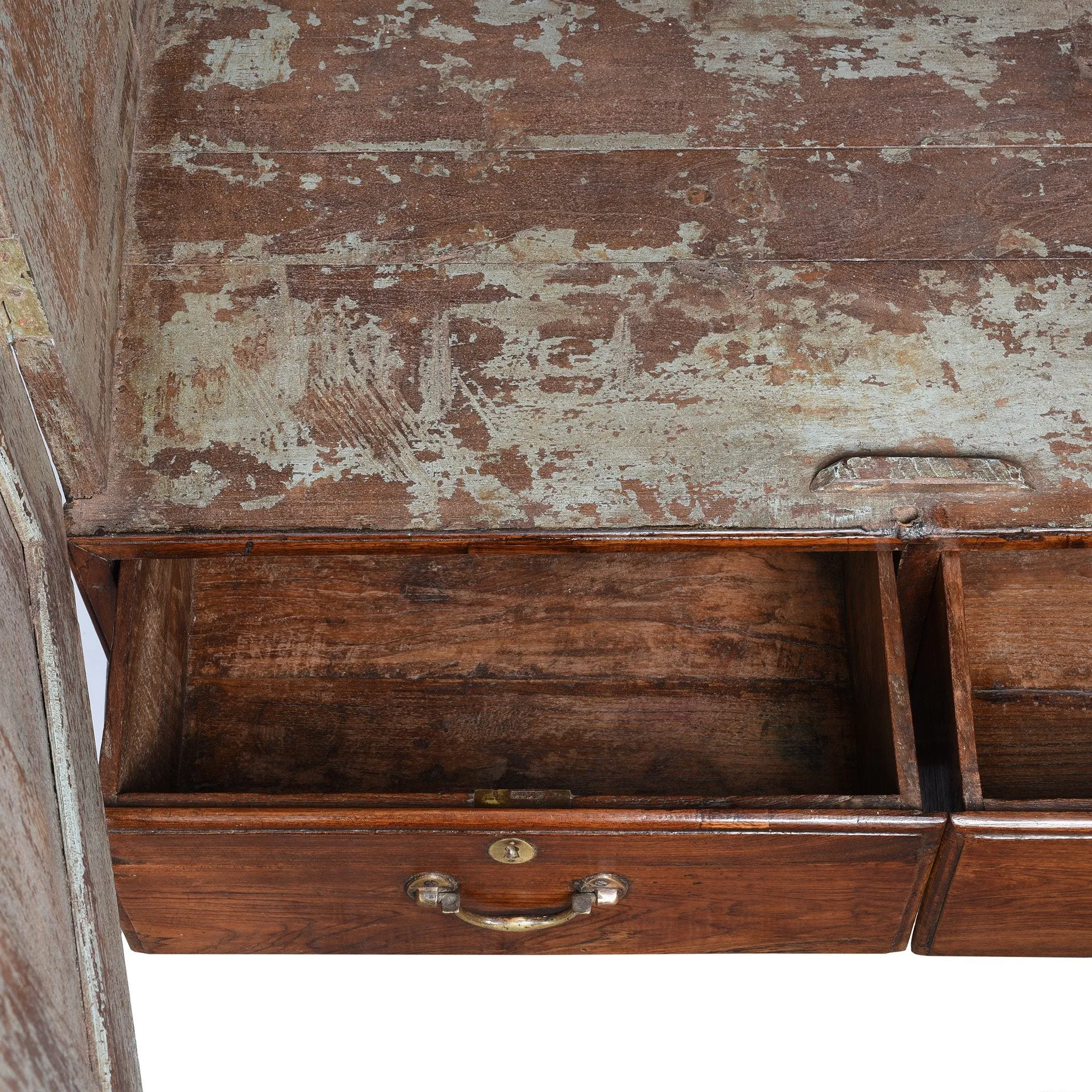 Anglo Indian Linen Cabinet Made from Golden Teak - 19thC