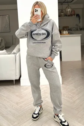 Aprés Ski grey printed hoodie loungewear set