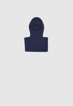 ARIES - Hand Knitted Recycled Cashmere and Wool Balaclava in Navy