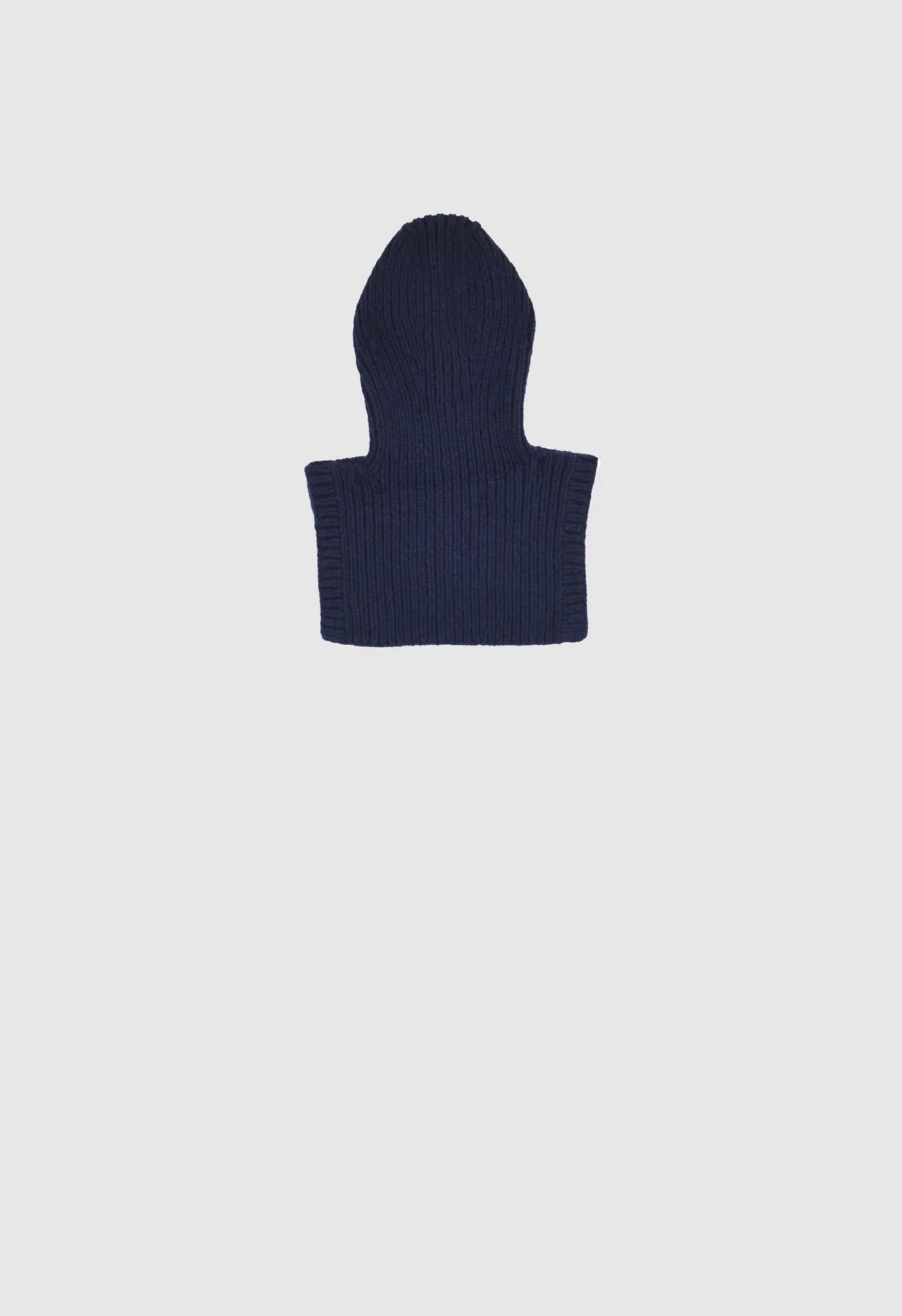 ARIES - Hand Knitted Recycled Cashmere and Wool Balaclava in Navy