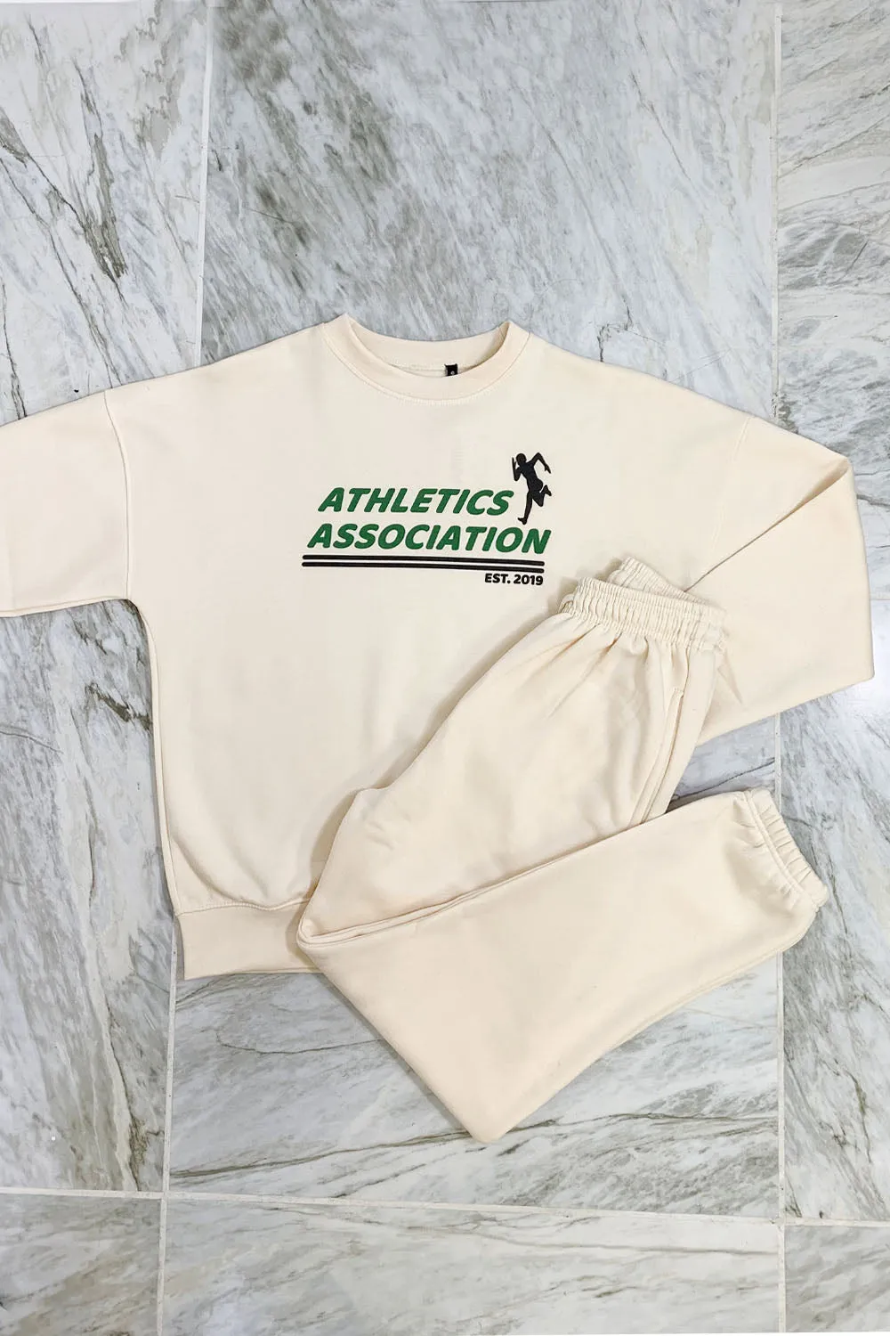 athletics association ecru sweater loungewear set