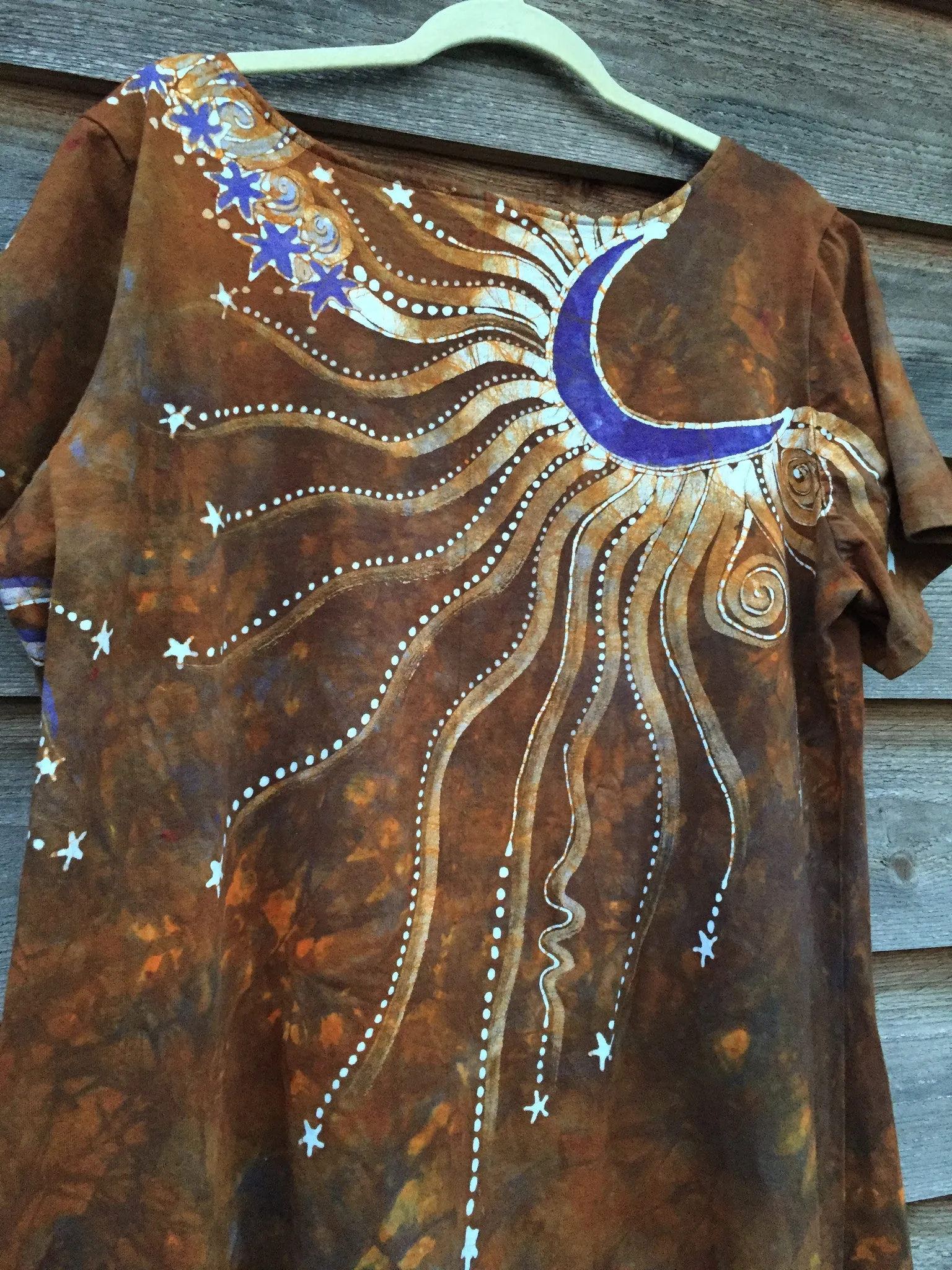 Autumn Moon - Short Sleeve Batik Dress