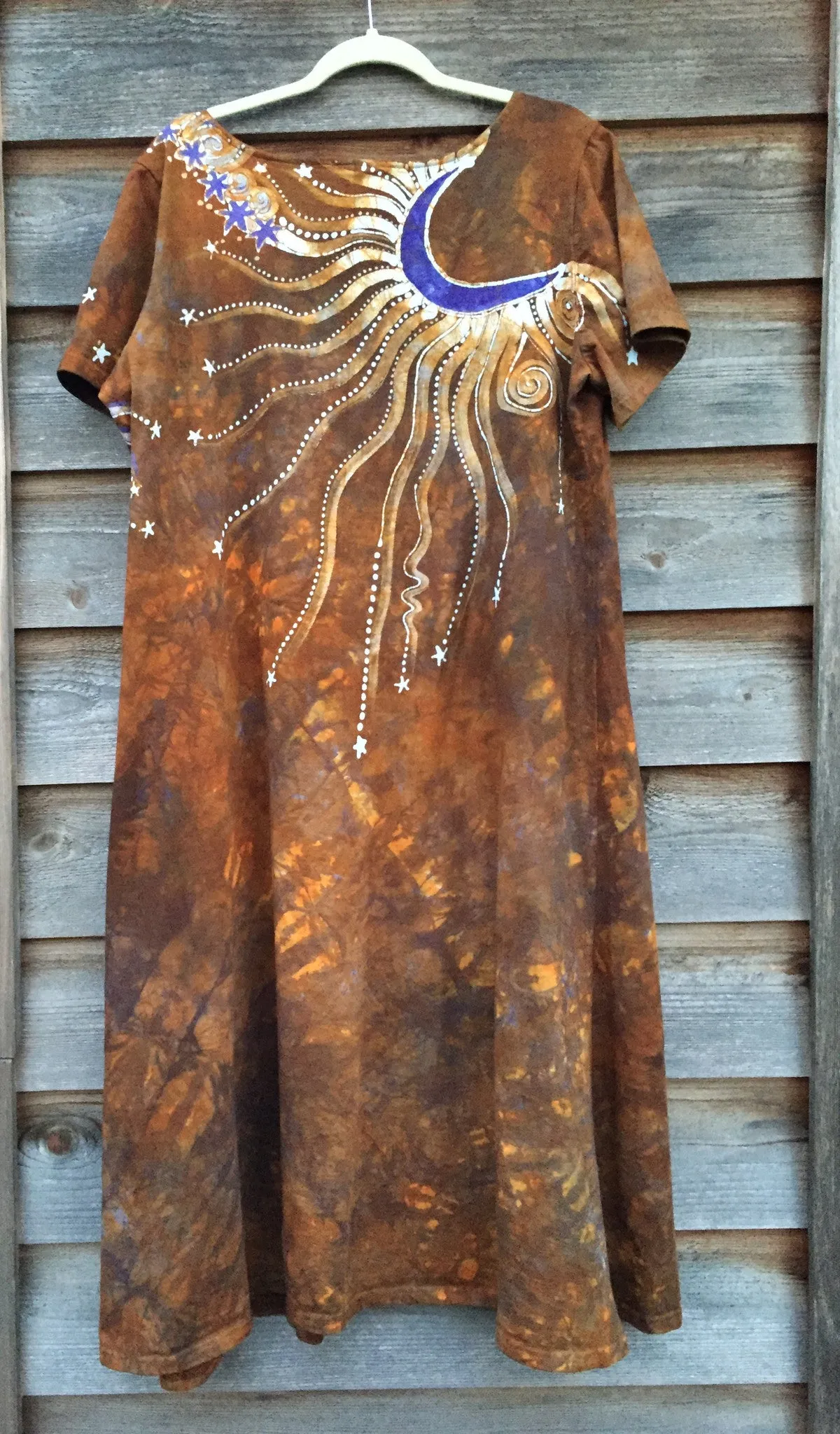 Autumn Moon - Short Sleeve Batik Dress