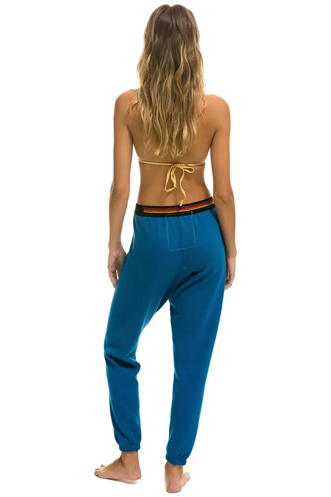 Aviator Nation - Logo Stripe Banded Women's Sweatpant - Caribbean *FINAL SALE