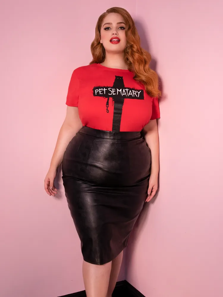 Bad Girl Pencil Skirt in Vegan Leather - Vixen by Micheline Pitt