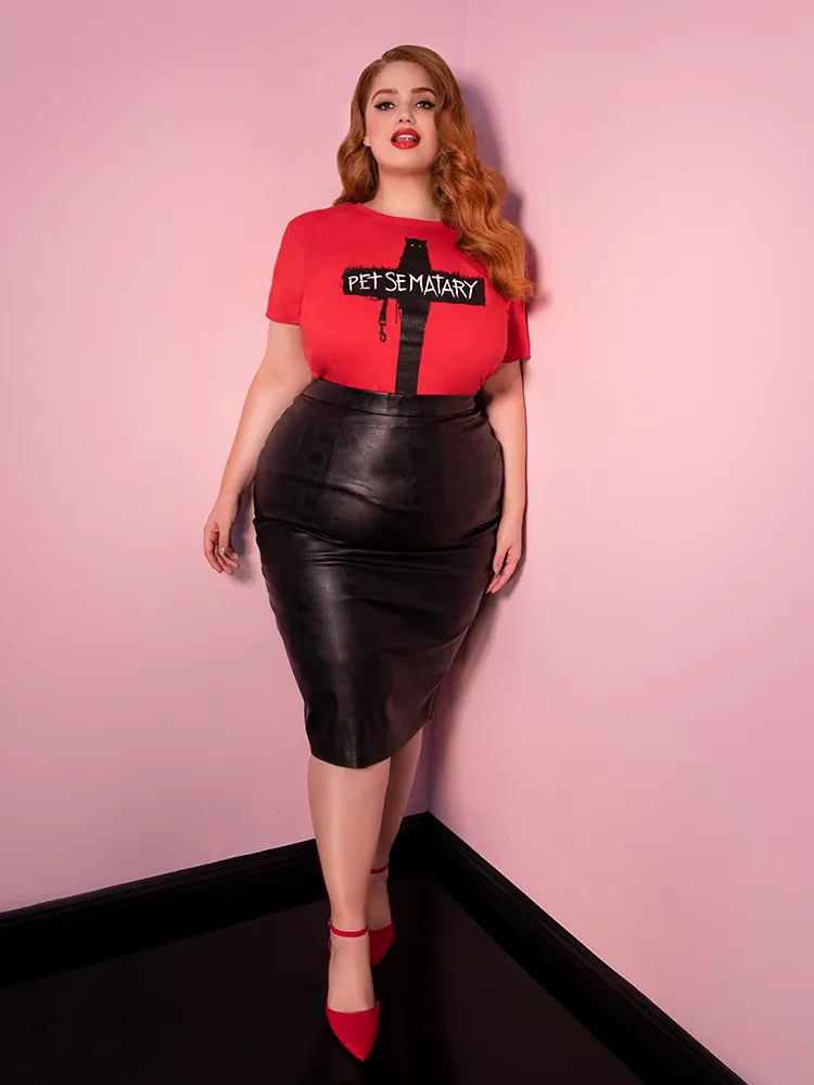 Bad Girl Pencil Skirt in Vegan Leather - Vixen by Micheline Pitt