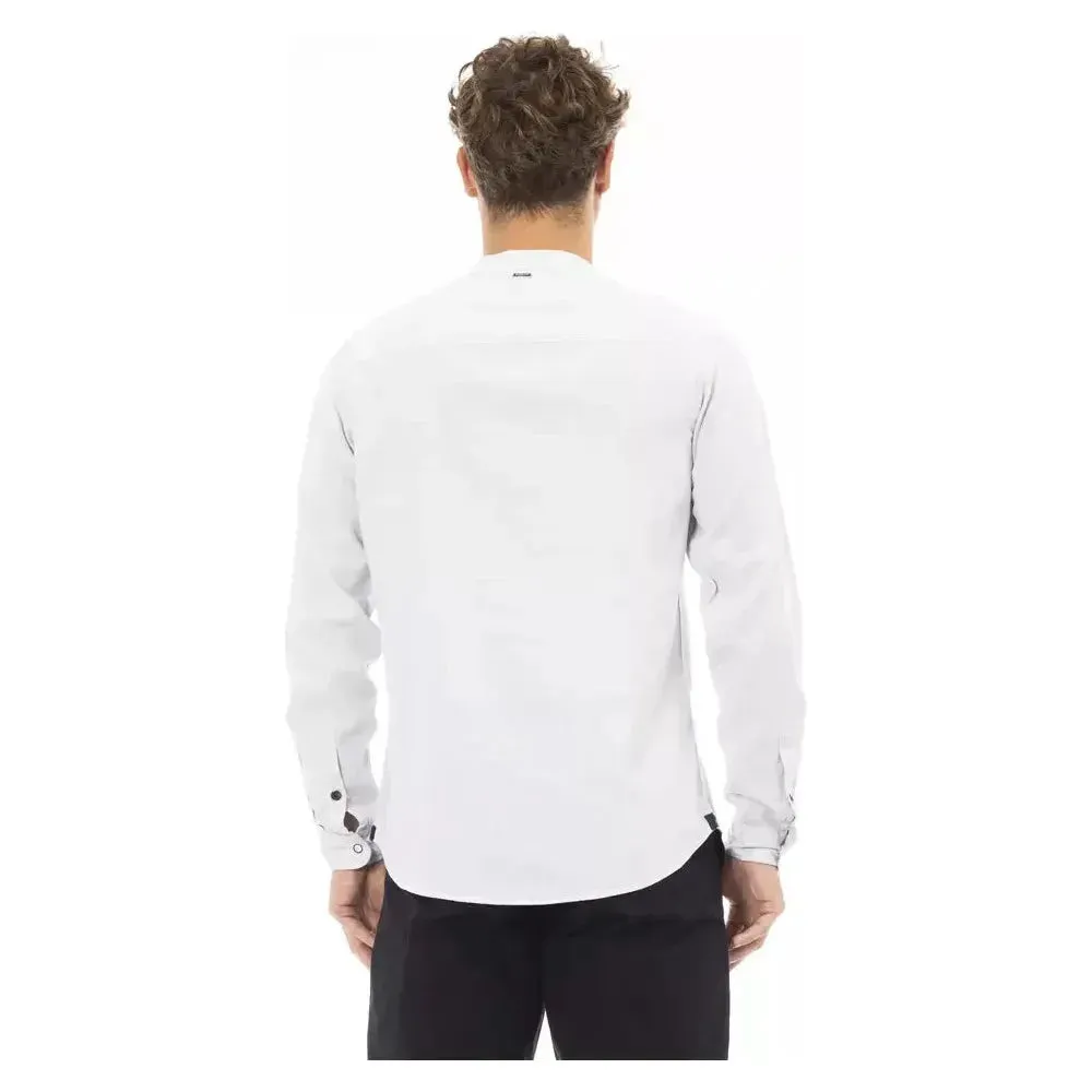 Baldinini Trend White Linen Men Shirt