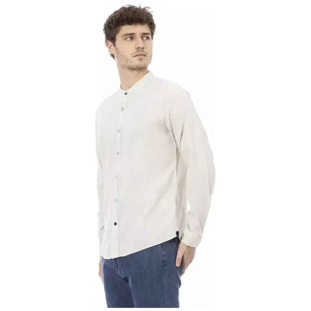 Baldinini Trend White Rayon Men Shirt