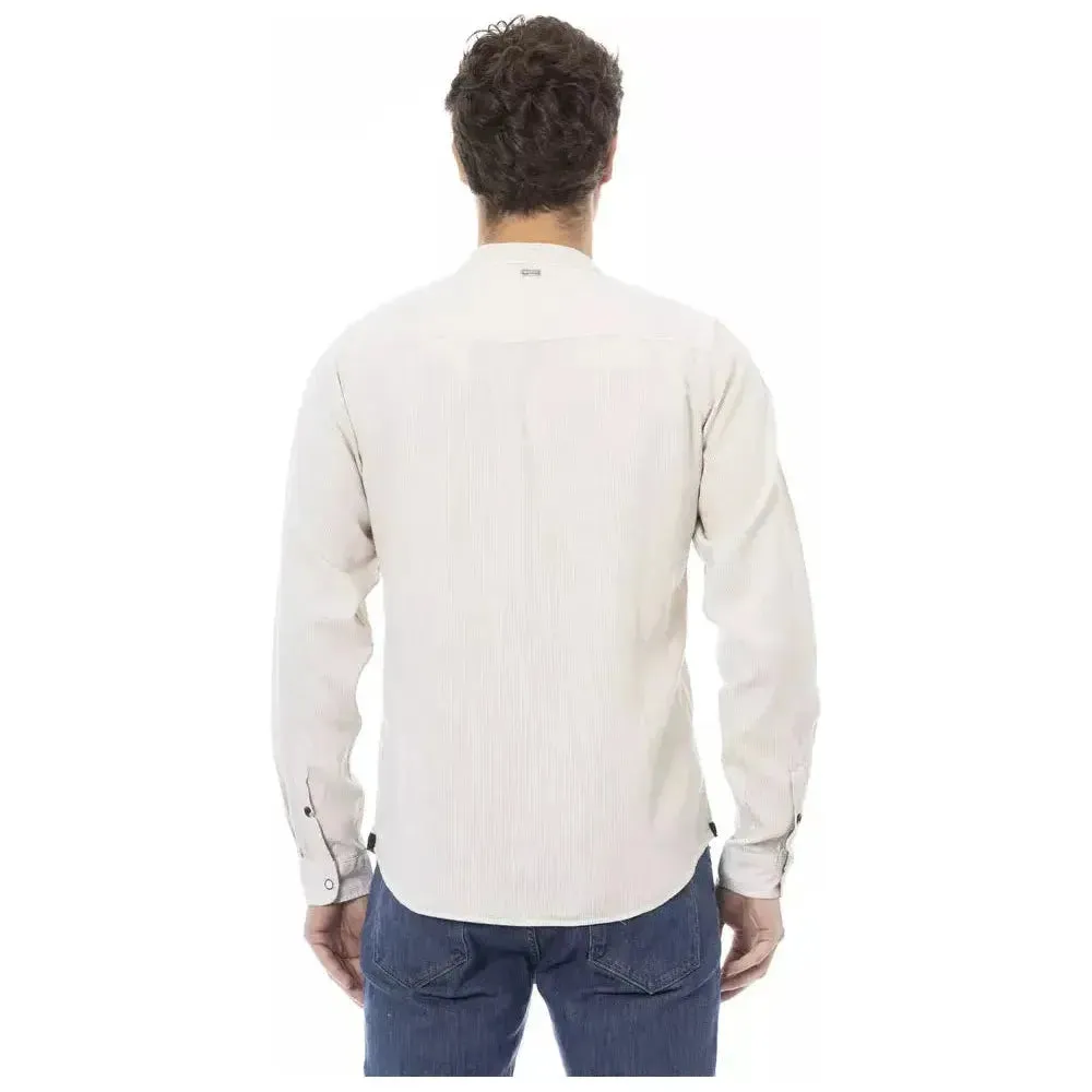 Baldinini Trend White Rayon Men Shirt