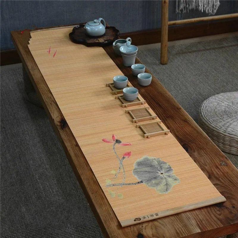 Bamboo Zen Tea Table Mat - Handcrafted Kung Fu Tea Ceremony Accessory