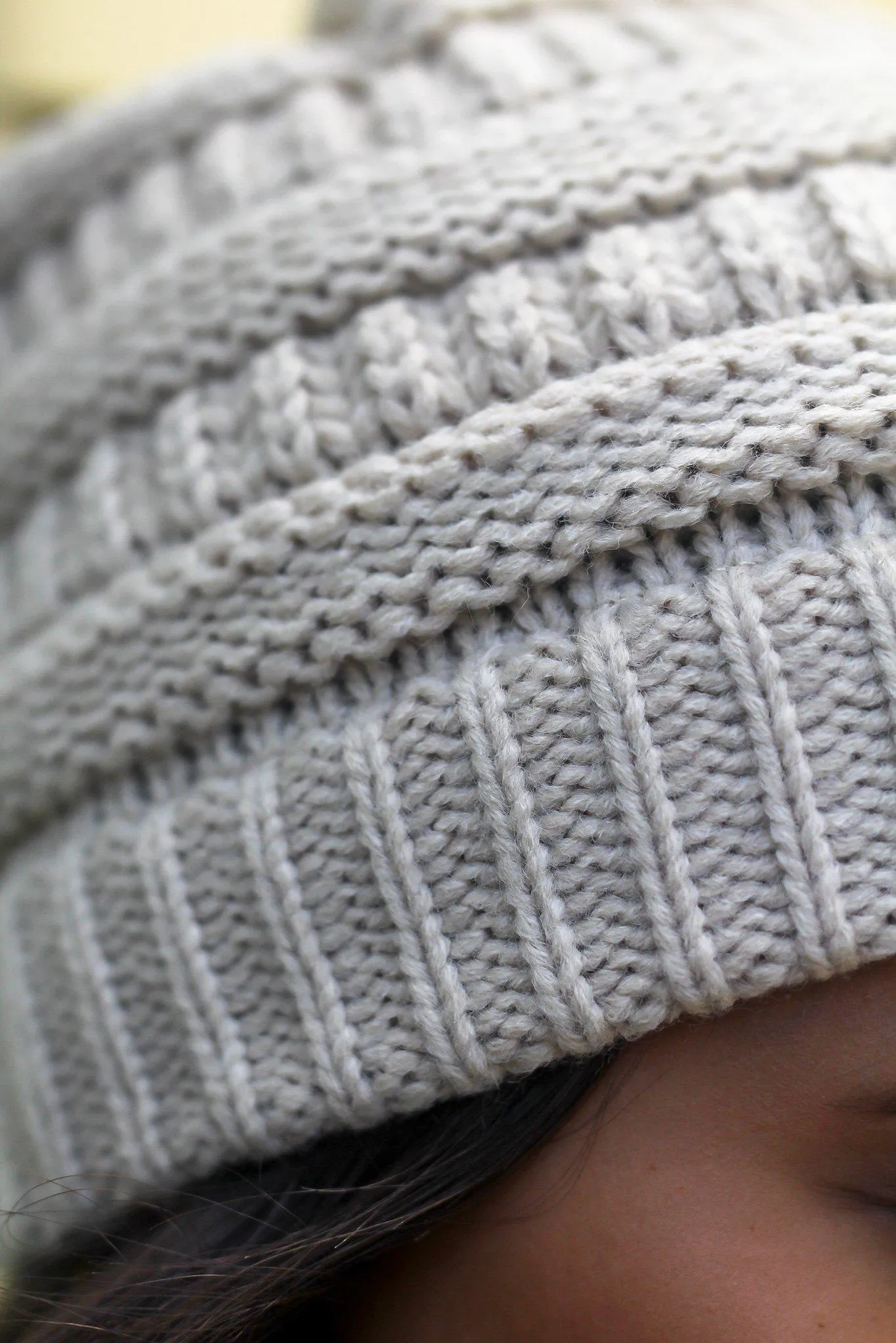 Beige Knit Beanie