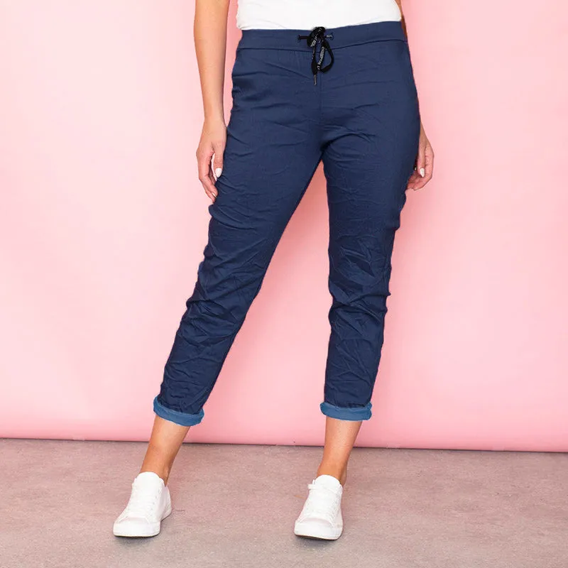 Billie Crinkle Jogger (Dark Blue)