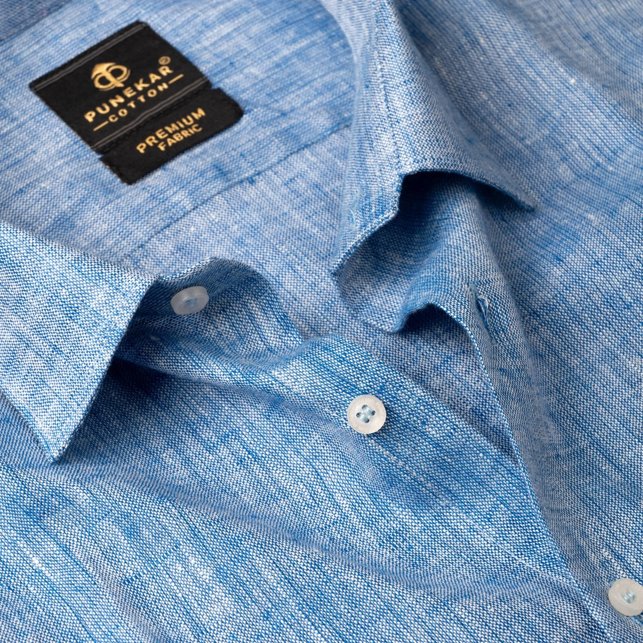 Blue Color Prime Linen Shirt For Men