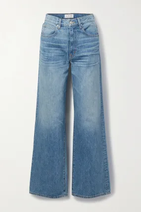 Blue high-rise wide-leg jeans