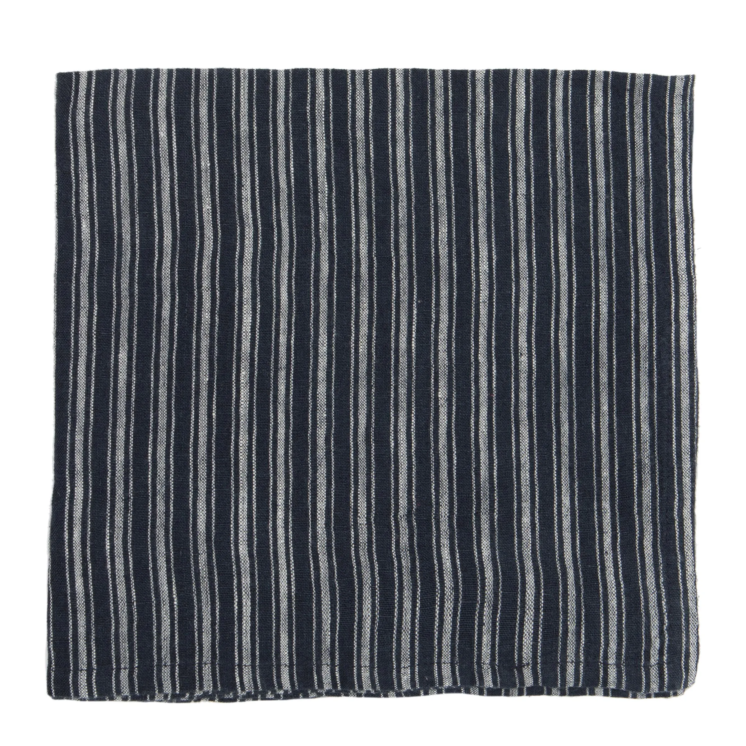 Boat Stripe Linen Napkins Indigo & White, Set of 4