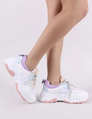 Boe Chunky Trainers in White and Purple