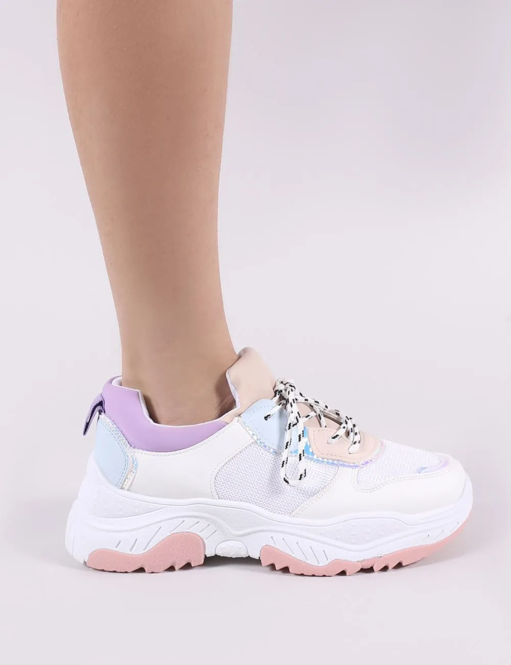 Boe Chunky Trainers in White and Purple