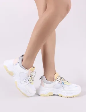 Boe Chunky Trainers in White and Yellow