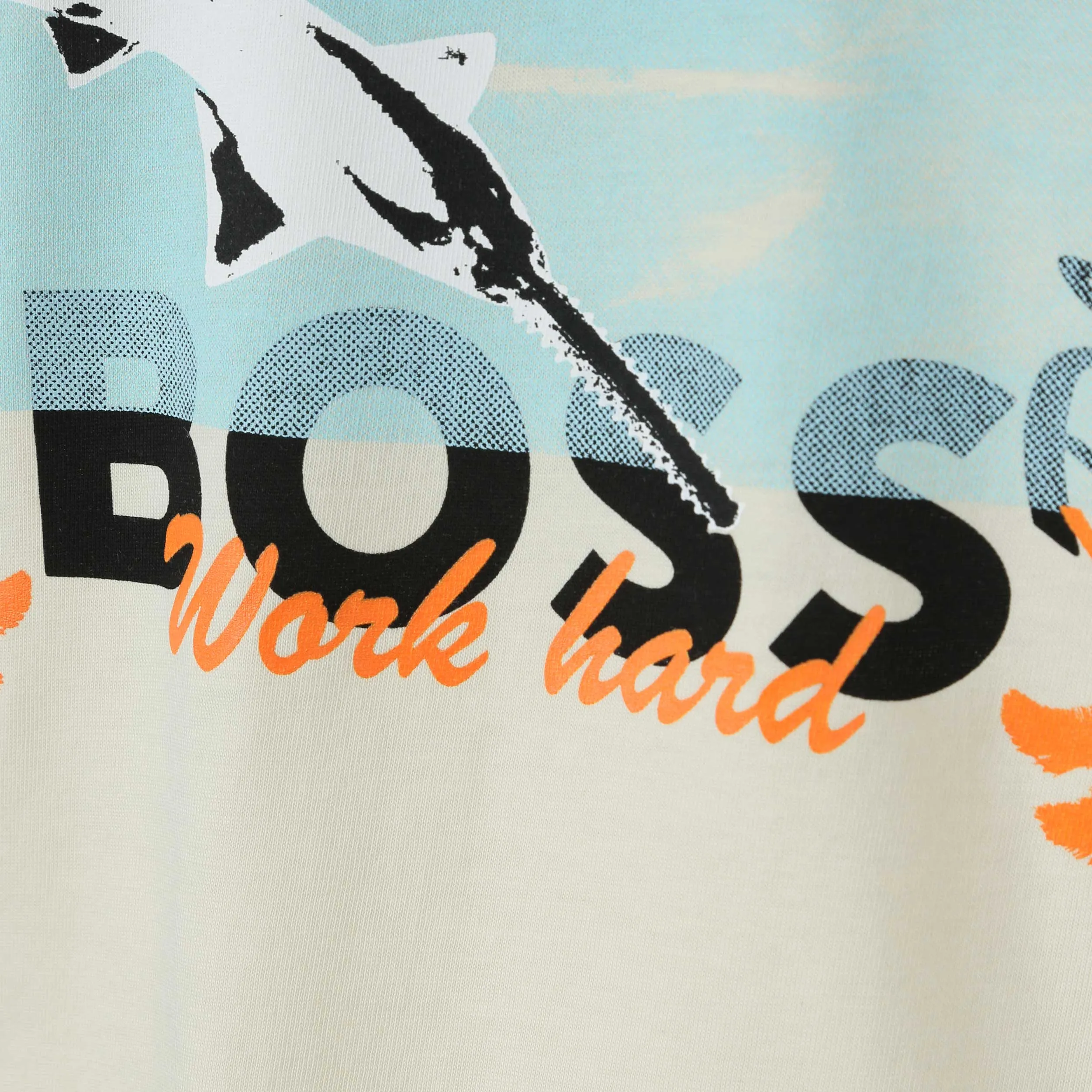 BOSS Teeshark T Shirt in Light Beige