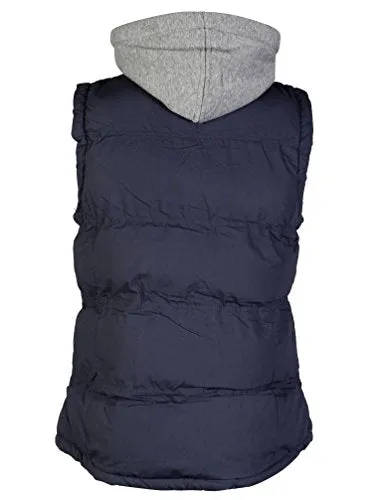 Brookdale Quilted Puffer Gilet with Hood in Indigo - Tokyo Laundry